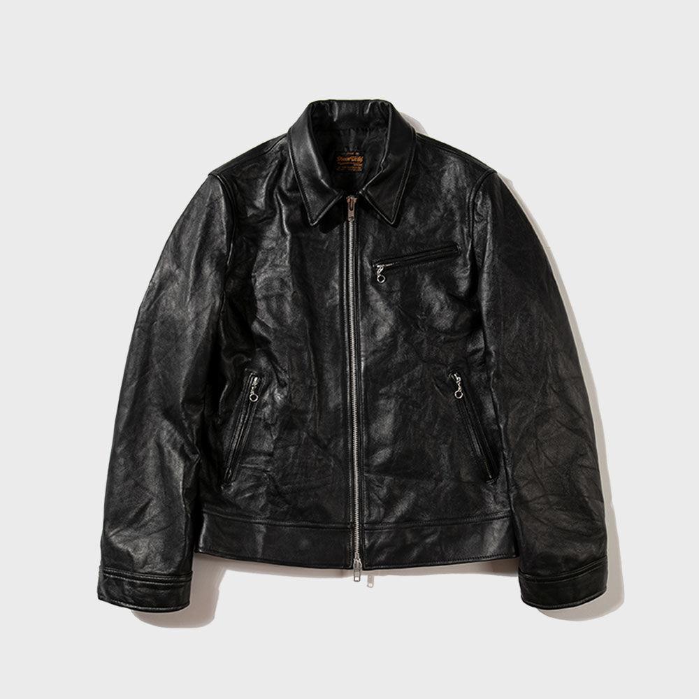 [램스킨] 크랙 싱글 라이더 자켓_011