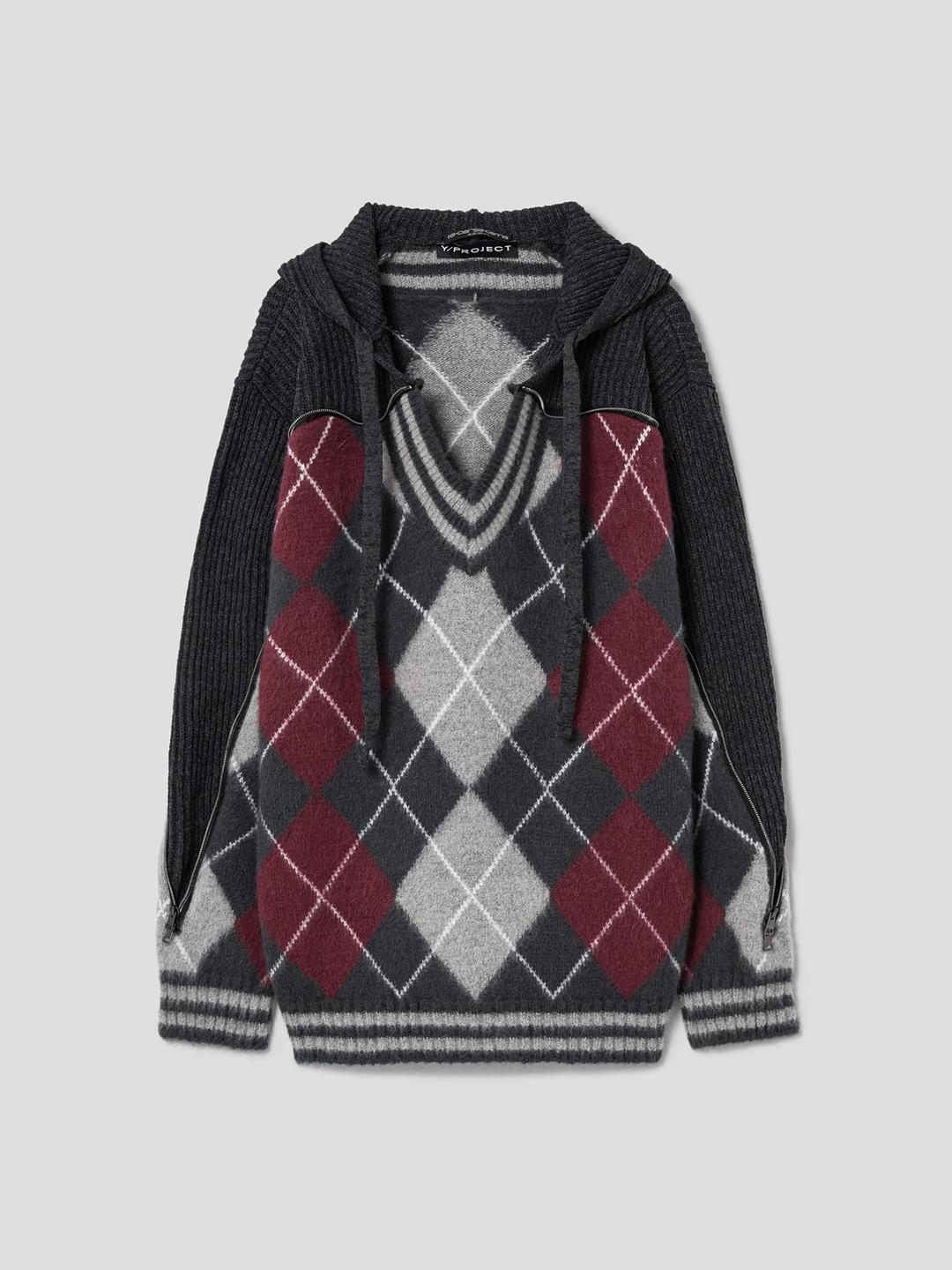 (Men) Zip Insert Hood Pullover - Grey