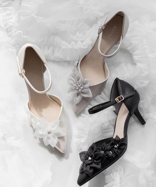 【SALE】シアーフラワーセパレートパンプス