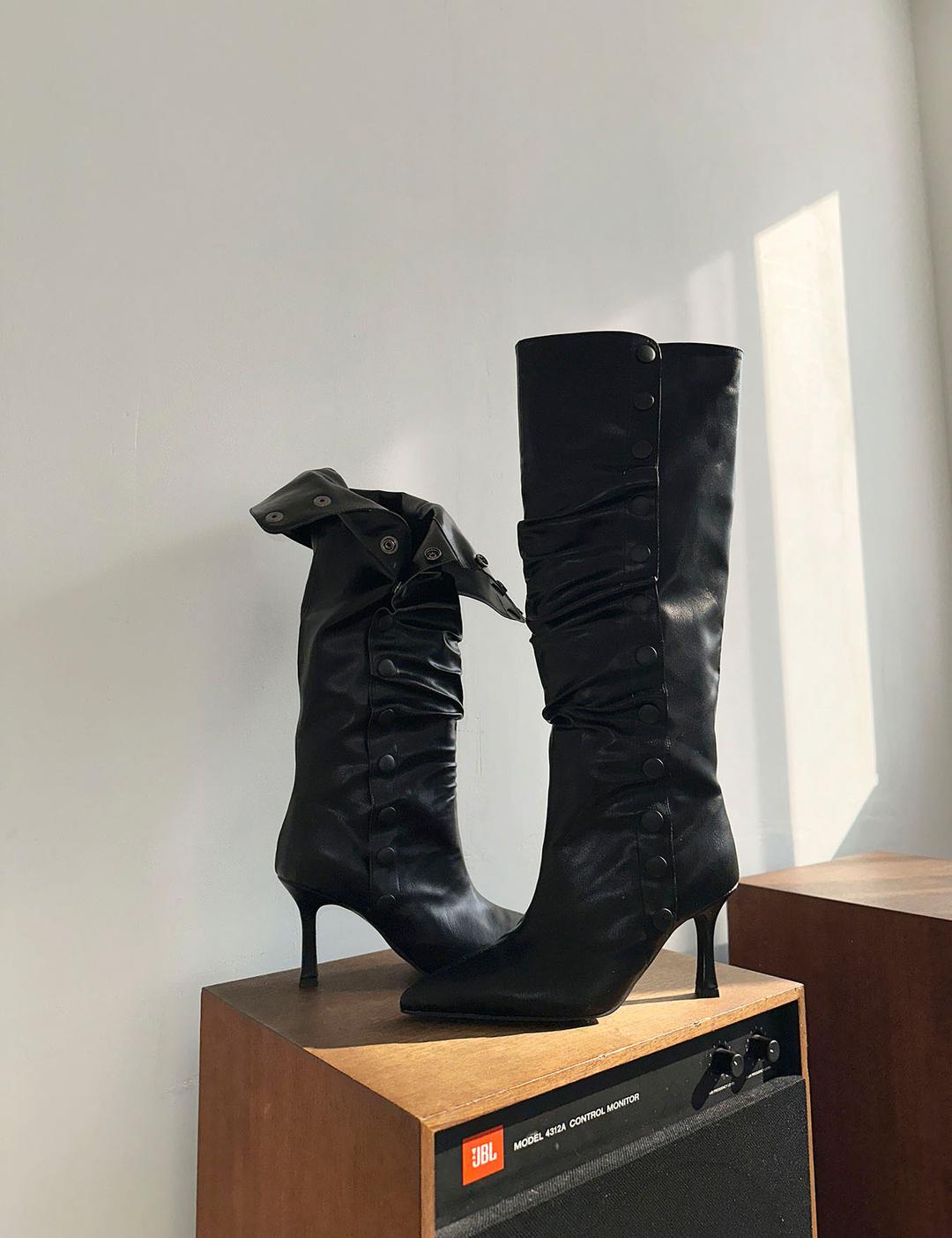 button-up long boots (1color)