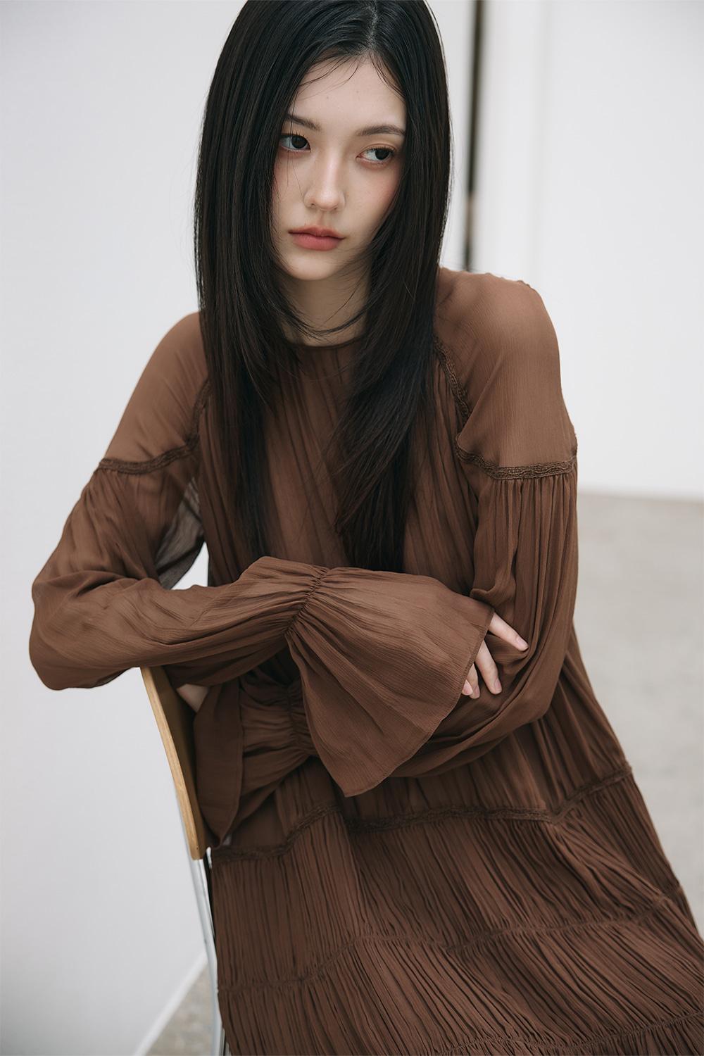 브륀 실크 원피스