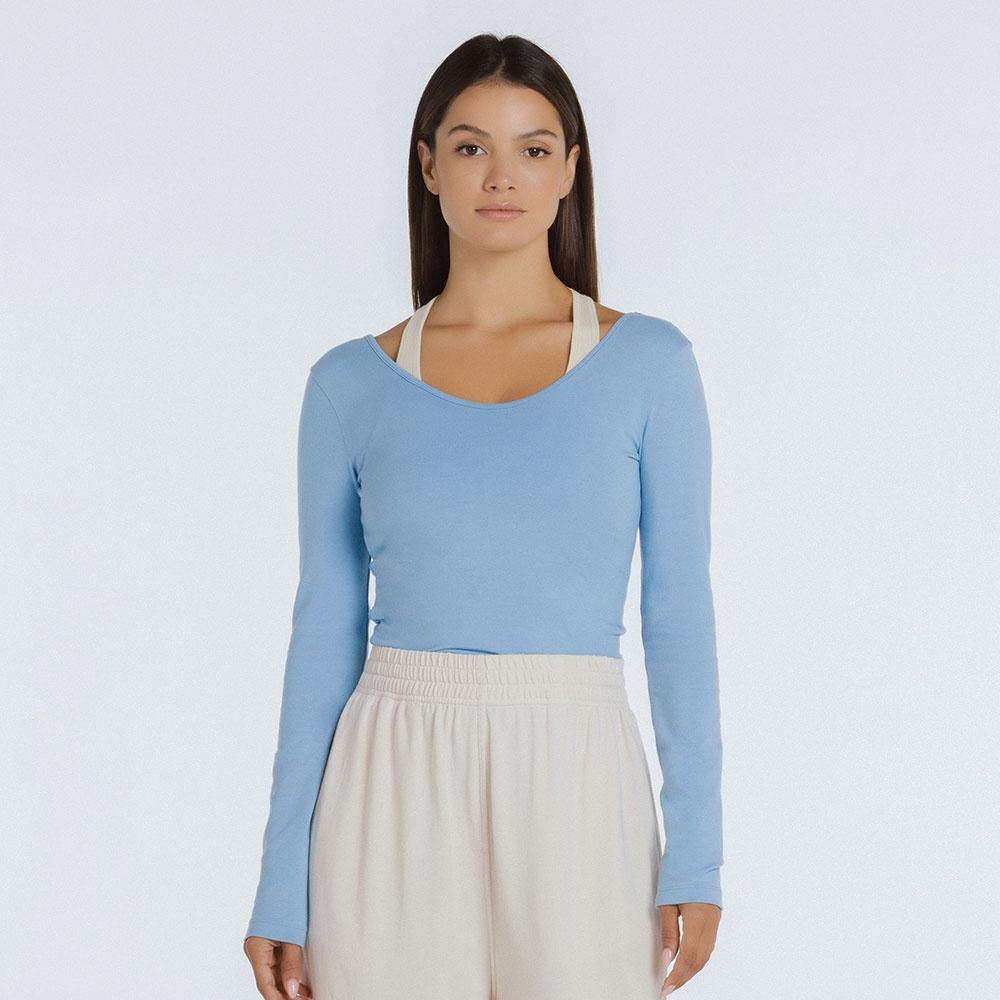 Bahu long sleeve top_Light Blue