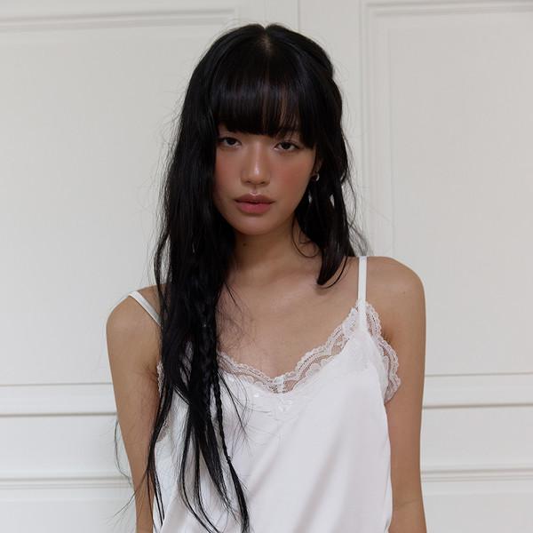 (09/30 예약발송) LACE SATIN ASYMMETRIC BUSTIER - WHITE