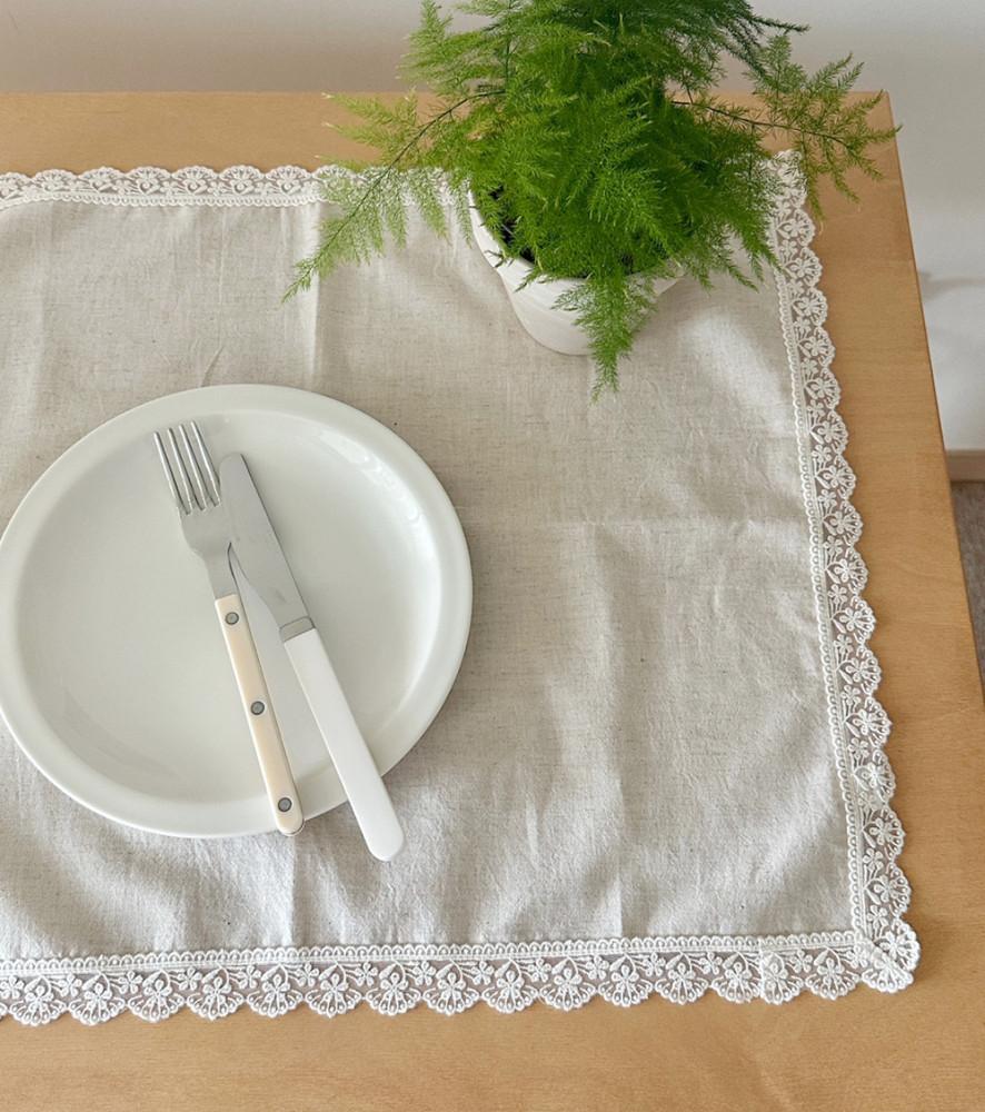 레이스 린넨 키친크로스 다용도 식탁매트 가전덮개