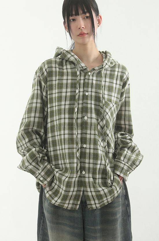 multi check hood shirt (unisex)