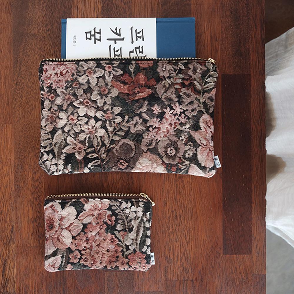 저녁꽃 pouch (2size) 자가드 파우치