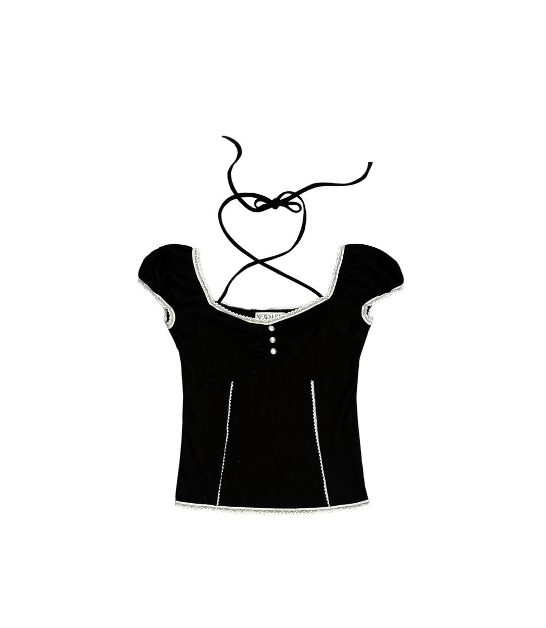 Liz shirring lace button Blouse