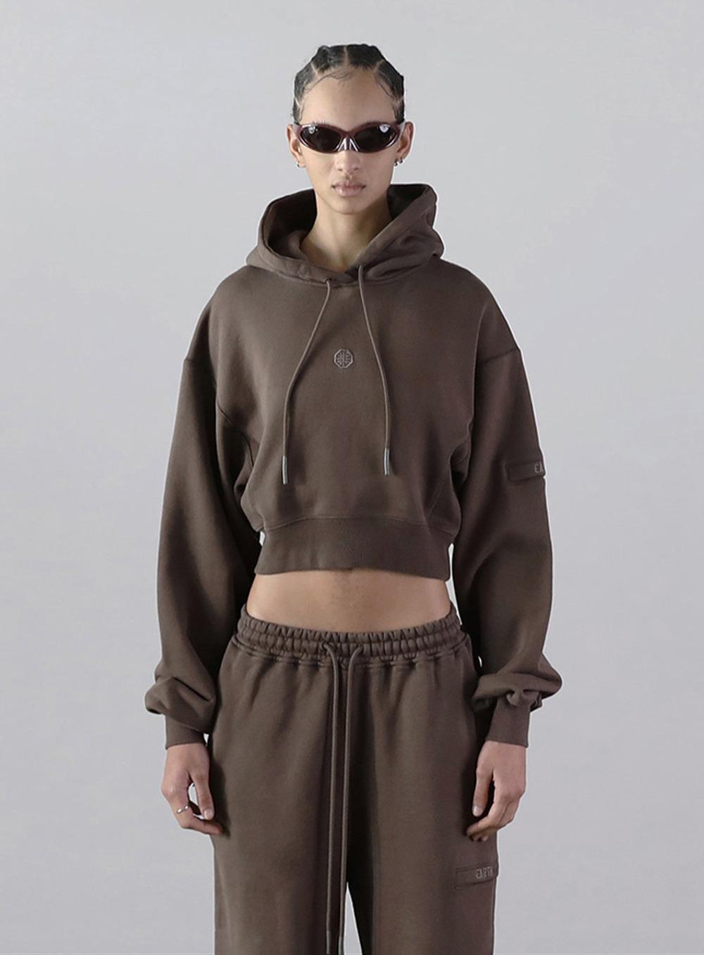 [ep2-hde22-005]올드이펙트 크롭 후드 - 오크((예약판매)