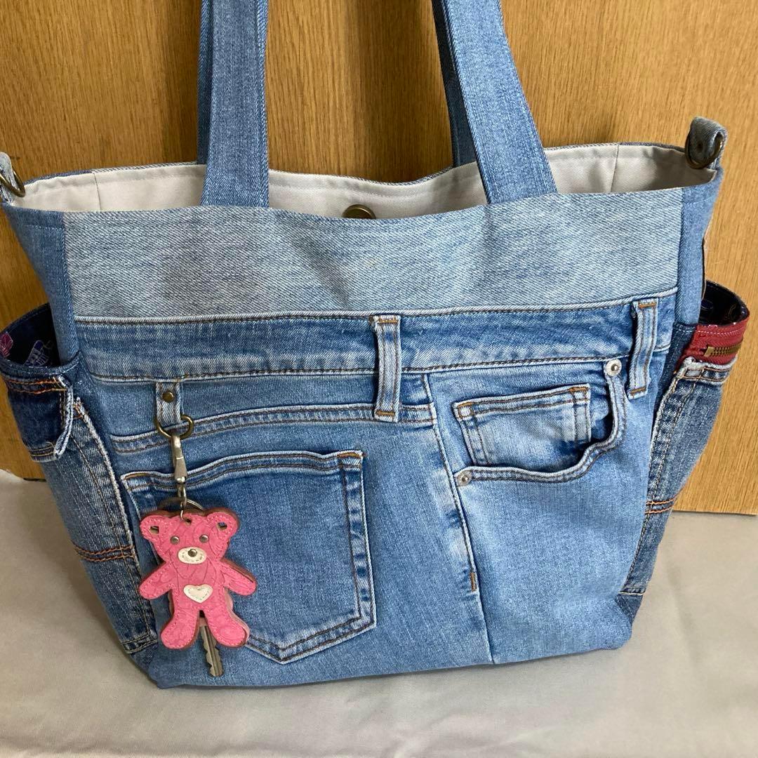 古着　ハンドメイド　デニムバッグ　リメイク