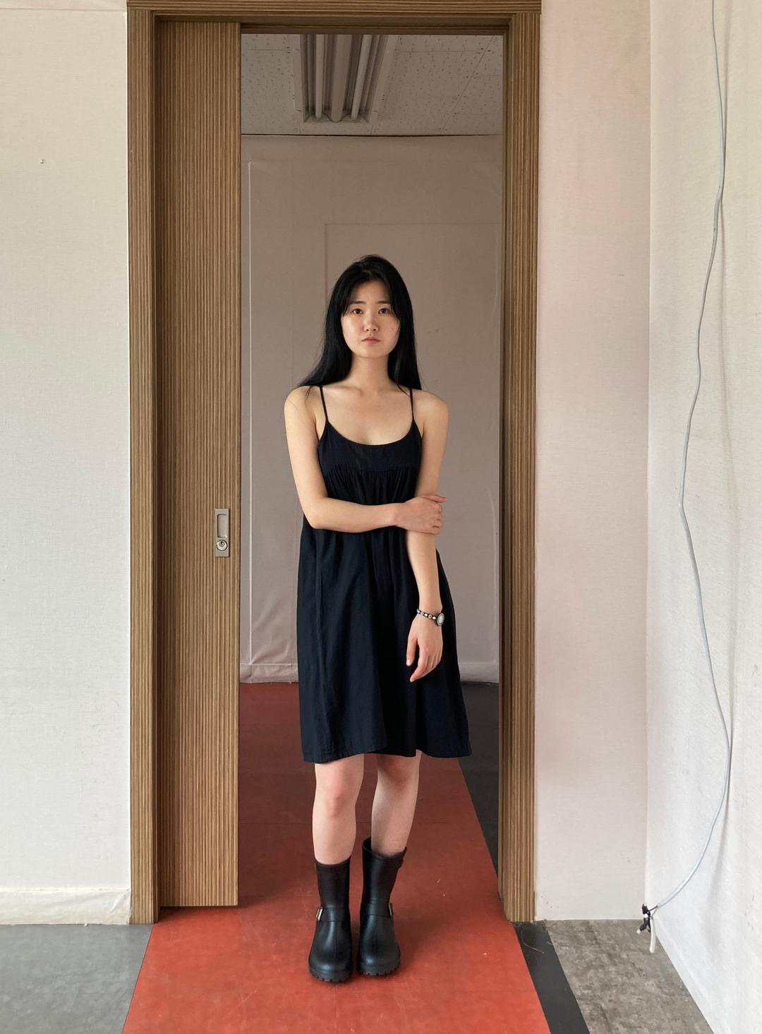 135. black thong dress