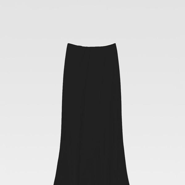 Flared Band Long Skirt (black)