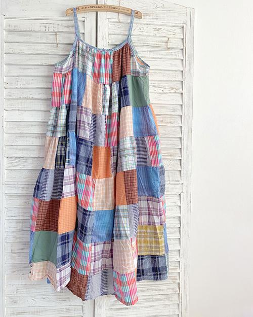 체크끈 롱원피스