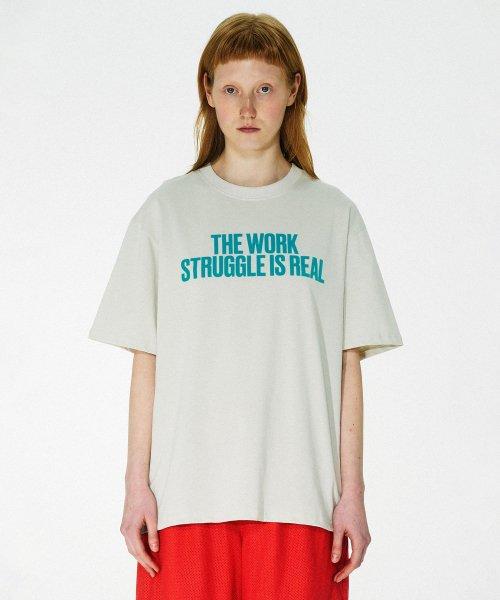 Work Struggle Tee Dirty White