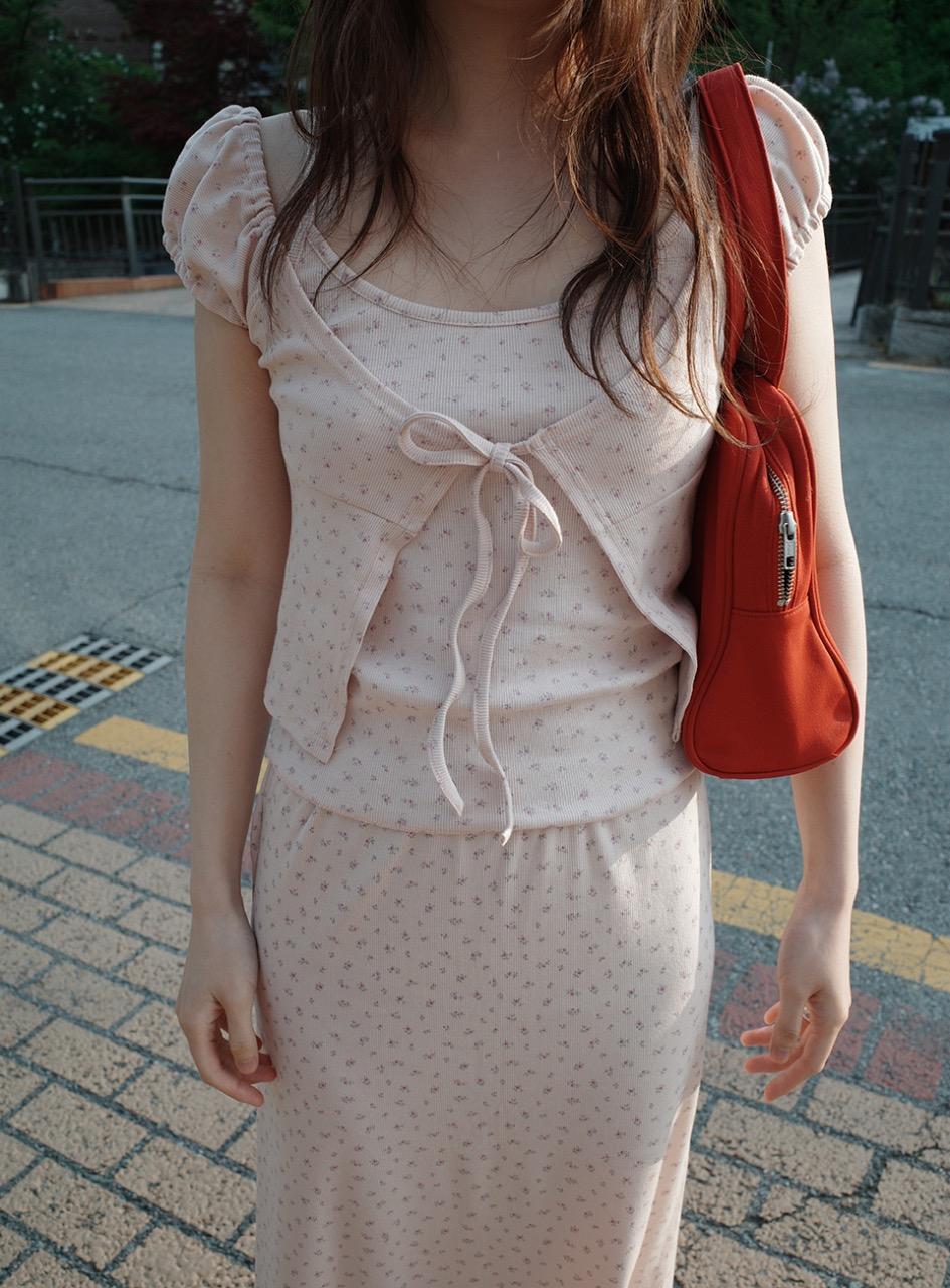 baby flower sleeveless & cardigan set