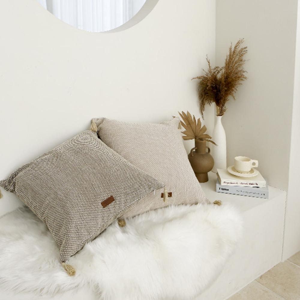 인테리어 사각 방석 커버 포인트 소파 쿠션 이지태슬(3color) 30X50/50X50