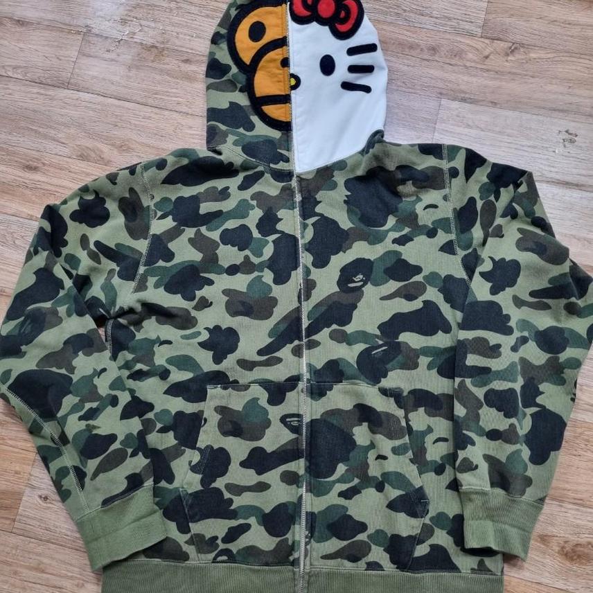 [2XL]베이프 마일로 헬로키티 샤크후드 집업