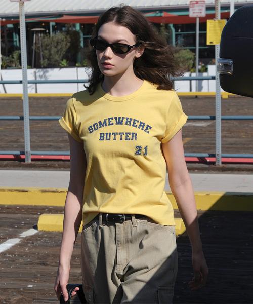 21 Square Logo Top - Yellow