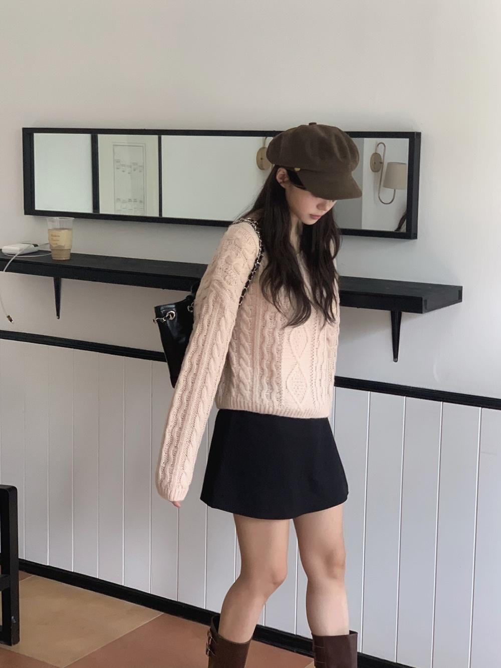 뮤트크레메 [케이블니트] 브리엘 모헤어 knit