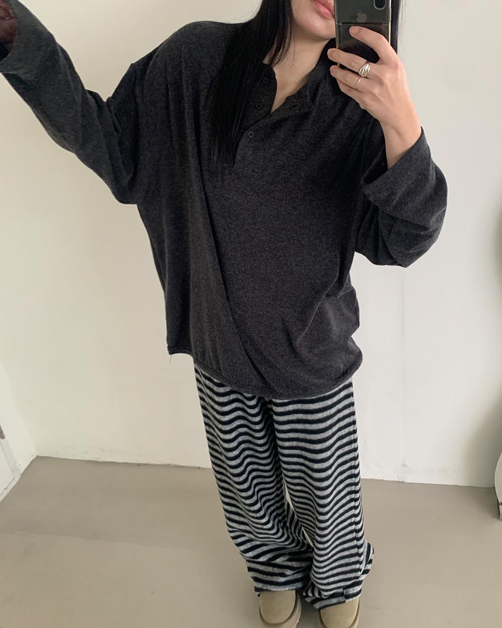 (당일)앙고라 오버 헨리넥 티셔츠(2c)