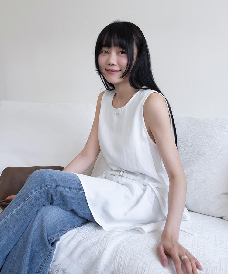 BELTED SLEEVELESS BLOUSE (2COLOR) : 3.3 FIELD TRIP