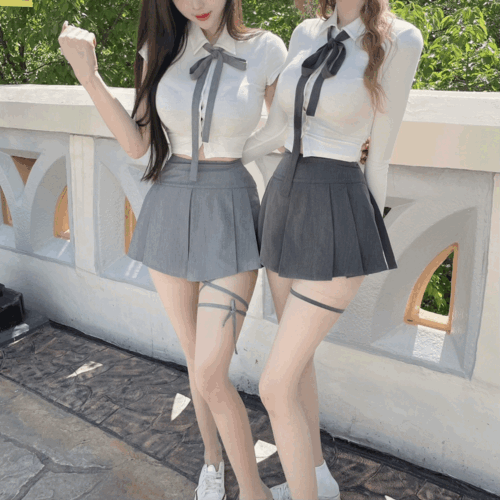 [자체제작 큐티섹시] 로티 스쿨룩 스트랩 테니스스커트