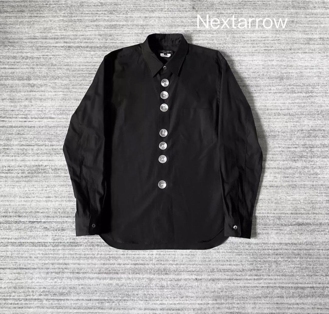 Comme Des Garcons black metal button structure shirt jacket