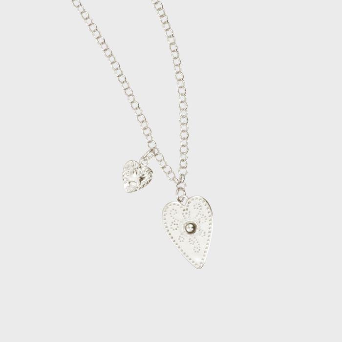 [silver925] twin hearts necklace-silver