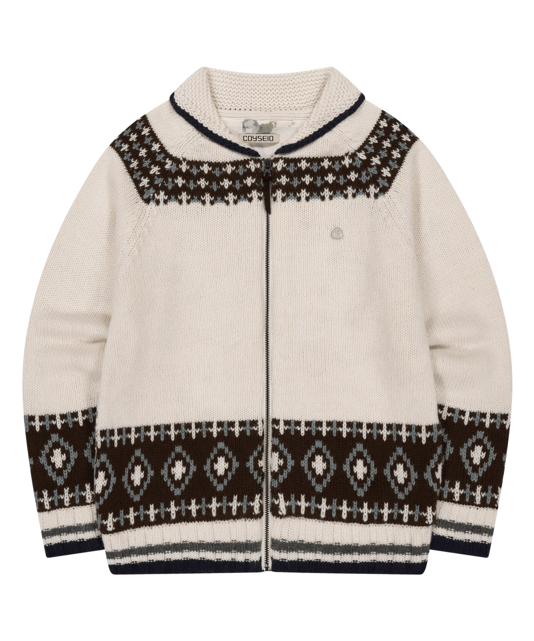 MOSSY COWICHAN KNIT JACKET IVORY