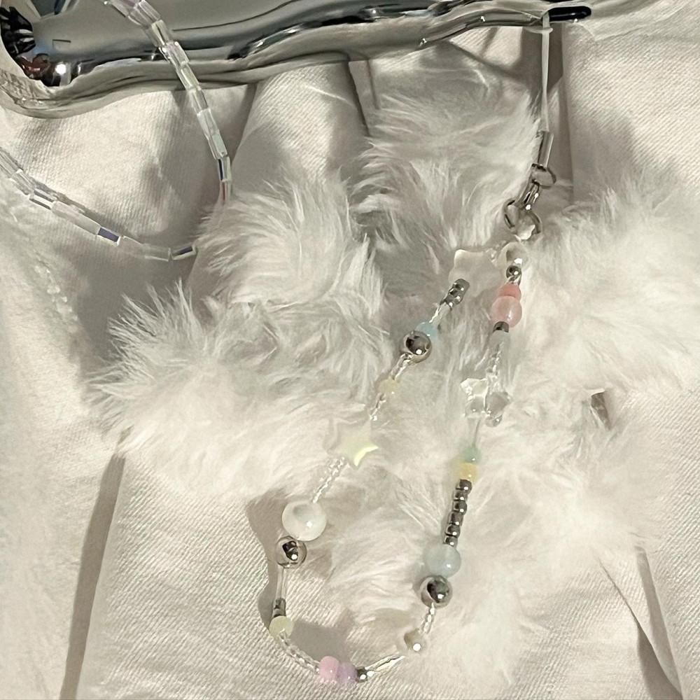 자체제작 별 스타 밤하늘의 펄 키링 스트랩 가방고리 비즈