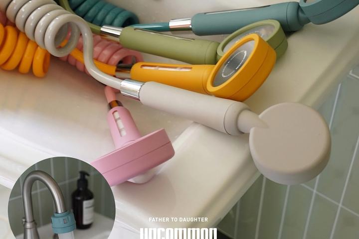 헤드필터+바디3중필터 모두포함! 세트 No.3 언커먼 필터 샤워기+스프링 샤워호스+컬러필