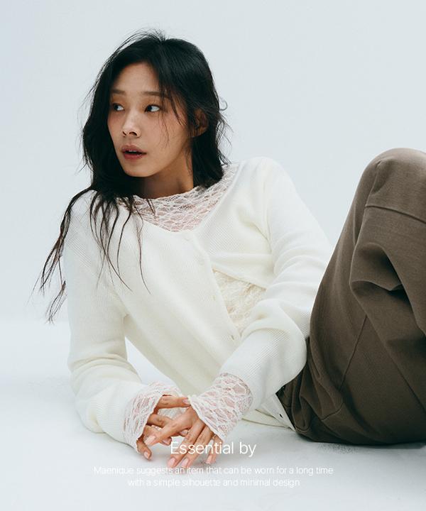 매니크 [Essential] 로셀 베이직 라운드넥 긴소매 가디건