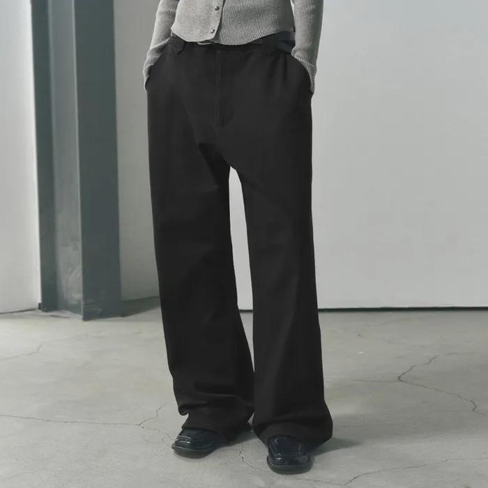 세미 와이드핏 트윌 코튼 치노 팬츠 [BLACK]_SEPT051BLACK