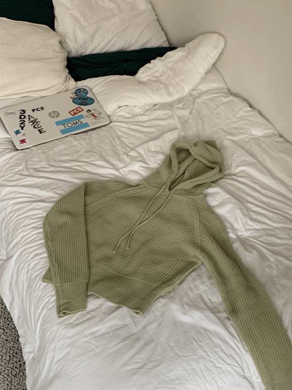 크롭 후드 워머 knit