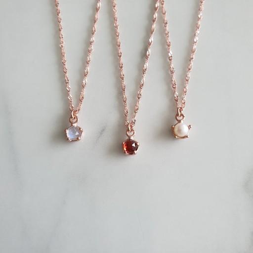 [925실버]브릴리언트 가넷 담수진주 목걸이