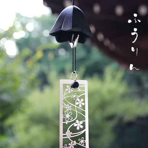 산야 검은 철기 풍경종 일본 후우링 [일본출고 후우린 도어벨 맑은 풍경종 벚꽃 매화 토끼 5type] - 8차재입고