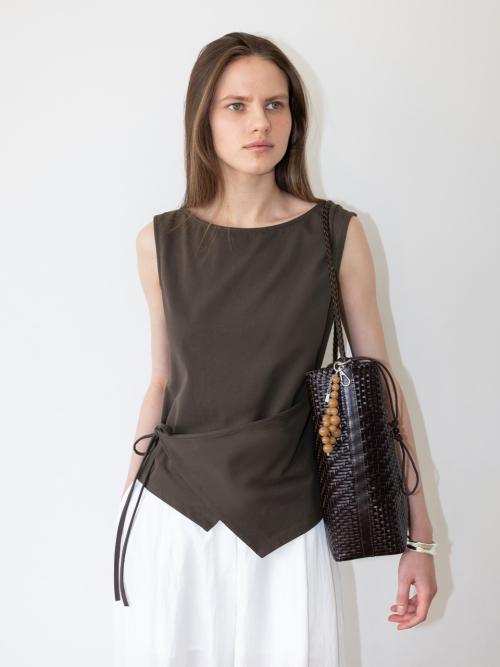 Sleeveless Wrap Jersey Blouse SW5ME297_2color