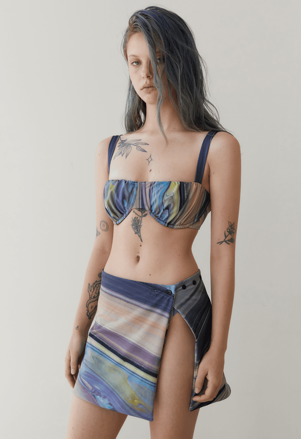 RVIS shirring bikini bralette multi