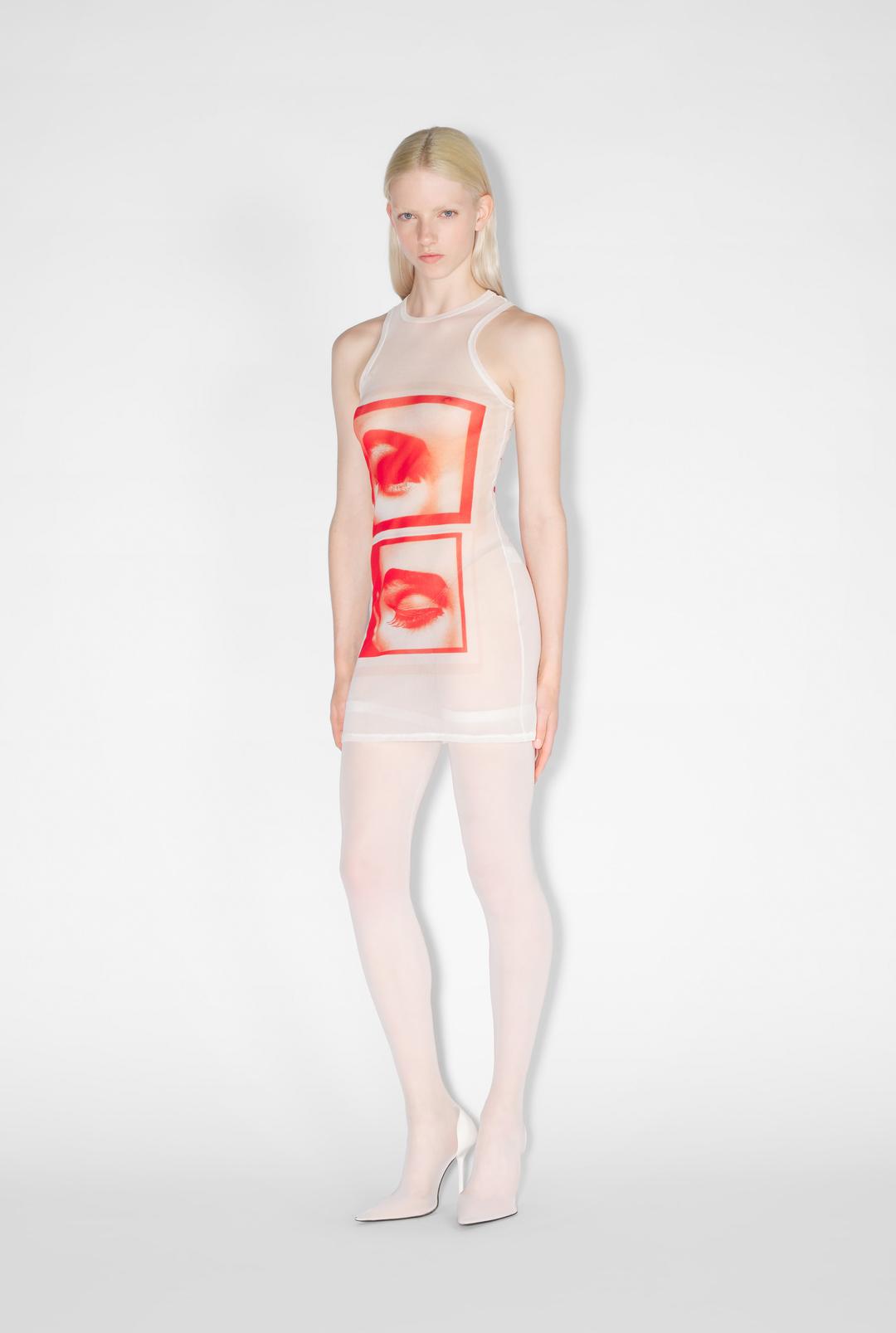 The Short White Eyes and Lips Dress