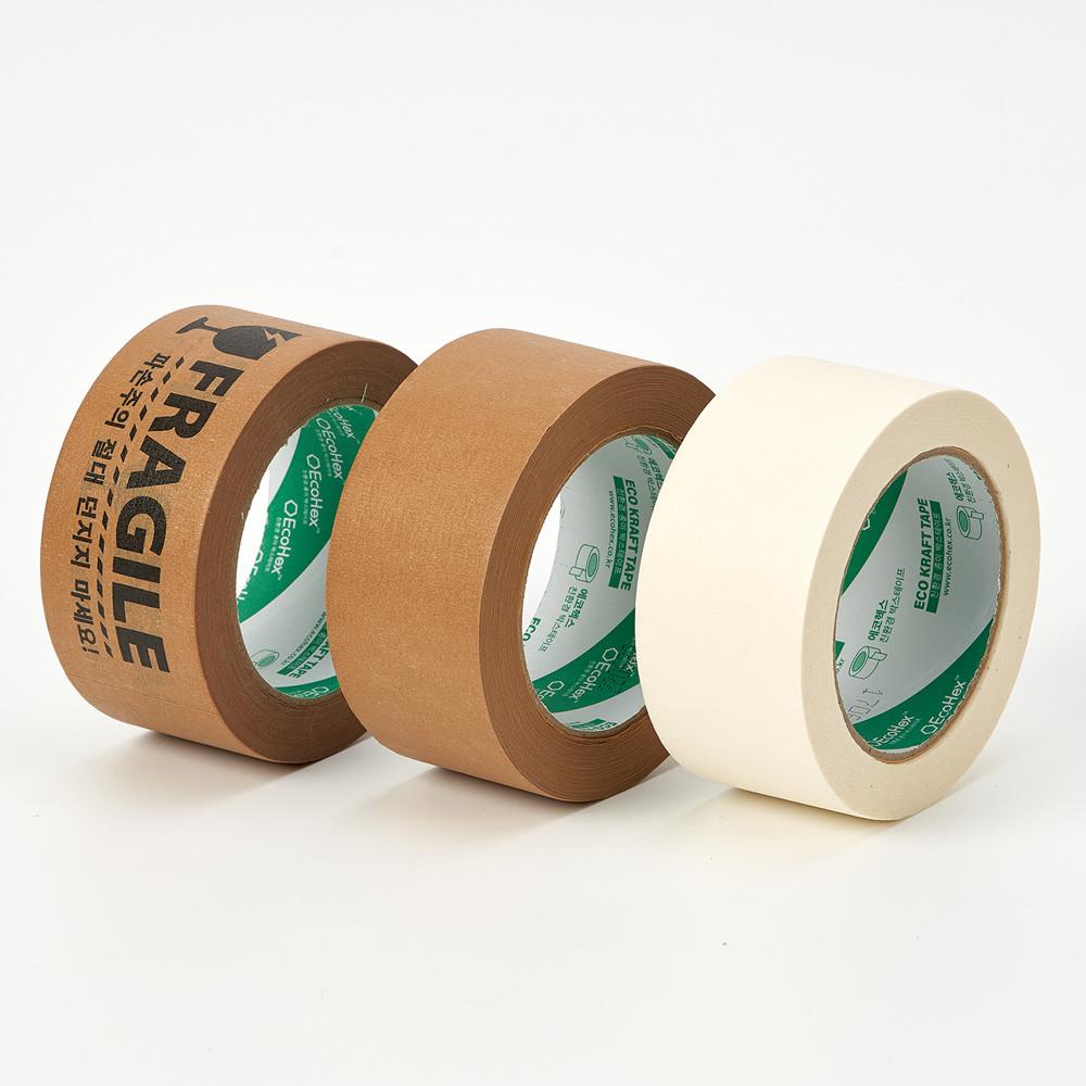 저소음 무광 종이 박스테이프 FSC종이 사용 크라프트 50mm X 40m