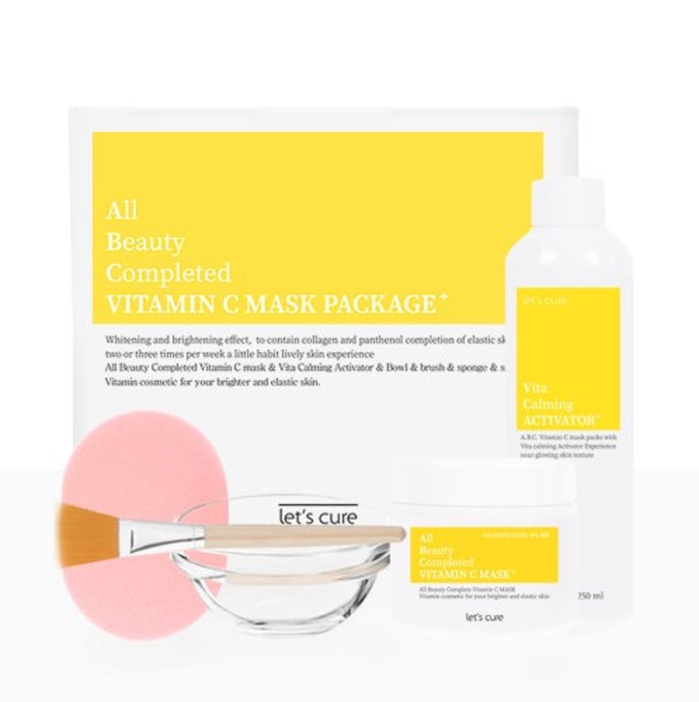 레츠큐어 abc 비타민c 마스크팩 플러스 6종세트 비타민팩 홈케어 화이트닝 미백