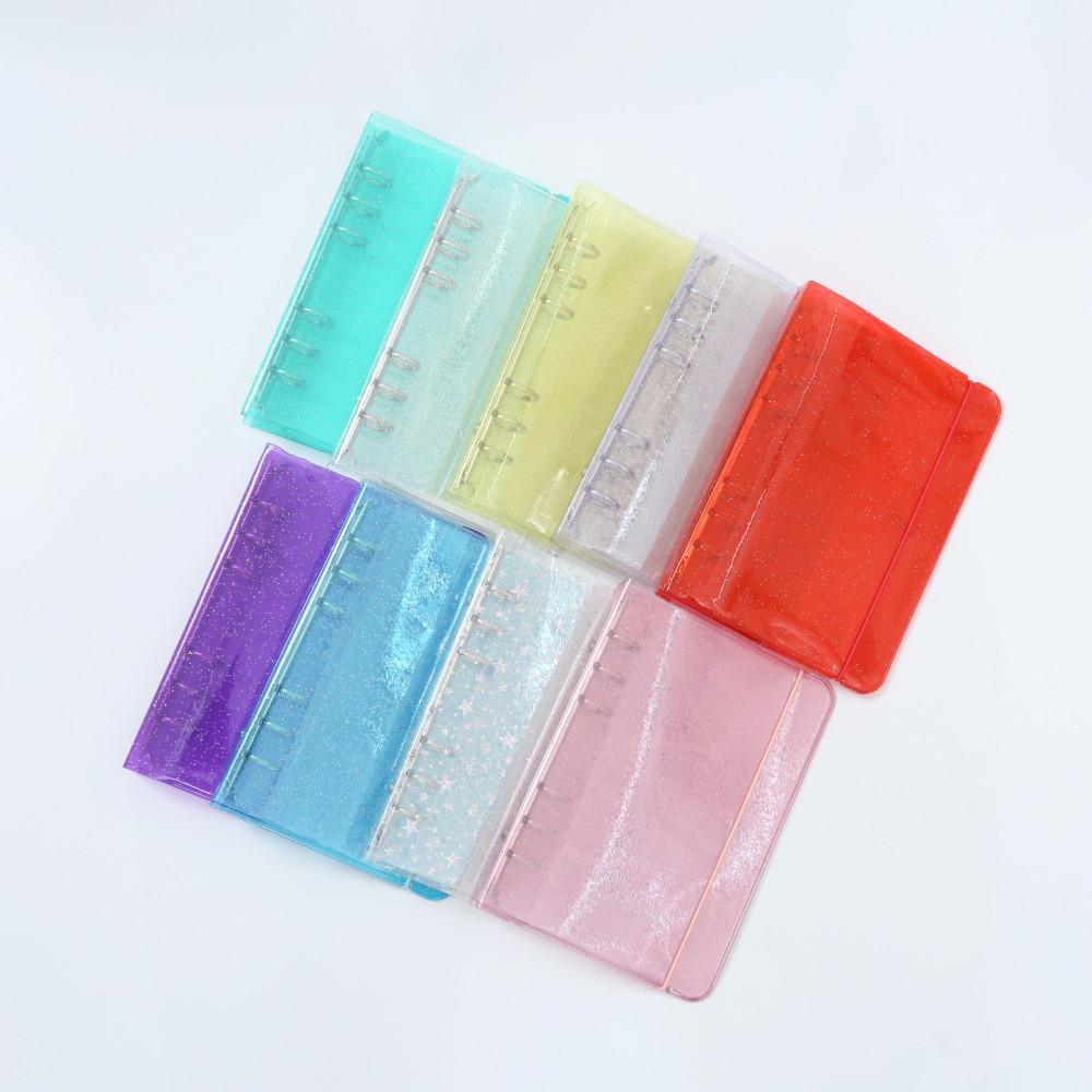 컬러 글리터 반투명 6공 다이어리 커버 바인더 - A6