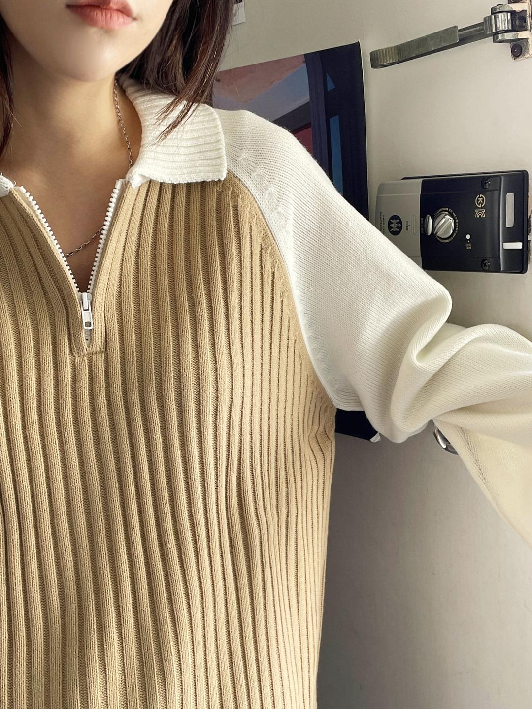 raglan half zipper kn