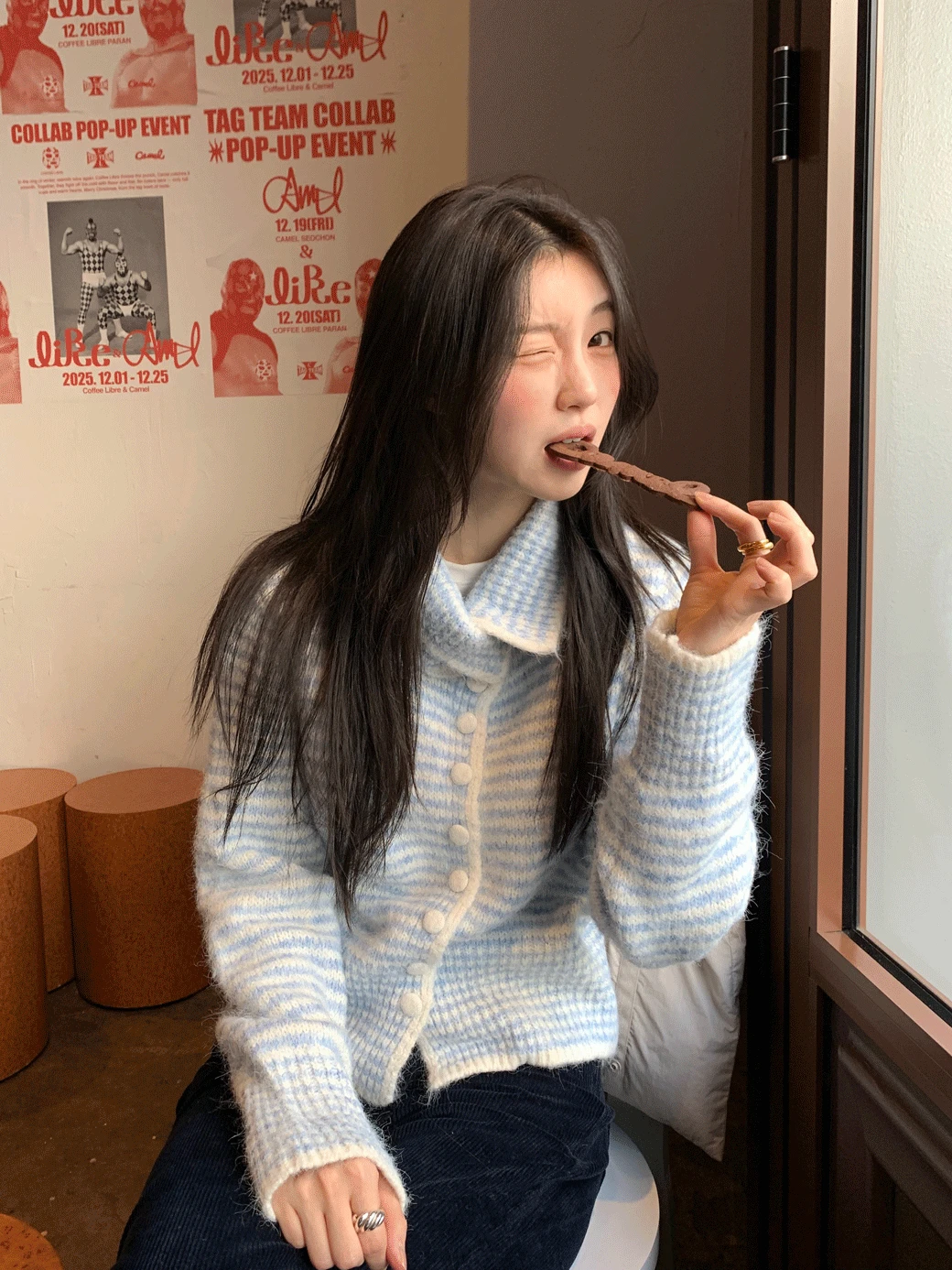 DR. Button Striped Cardigan