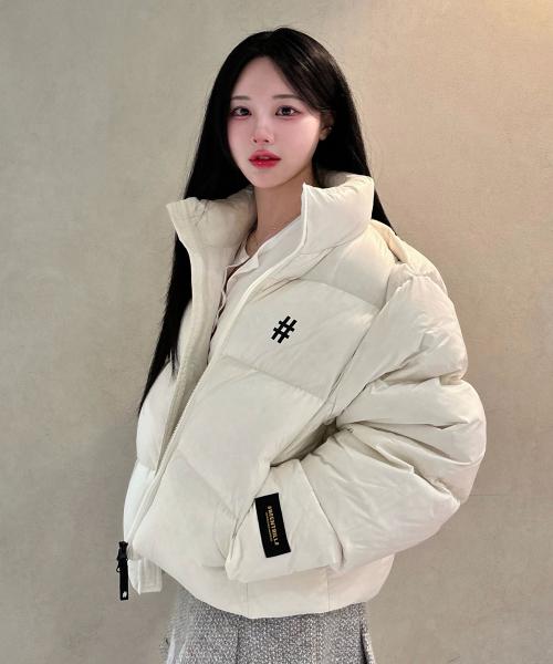 우먼즈 스탠다드 글로시 헤비 다운 패딩(화이트)