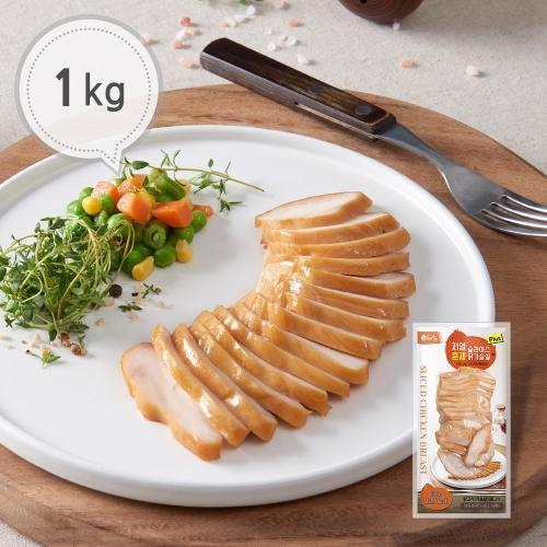 저염 훈제 슬라이스 닭가슴살 플러스 1kg(100gX10팩)