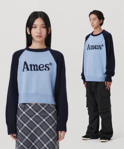 BASIC RAGLAN PULLOVER KNIT BLUE