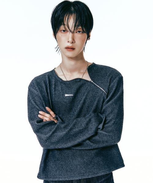 [0076] 웨이비 지퍼넥 롱슬리브 - 차콜