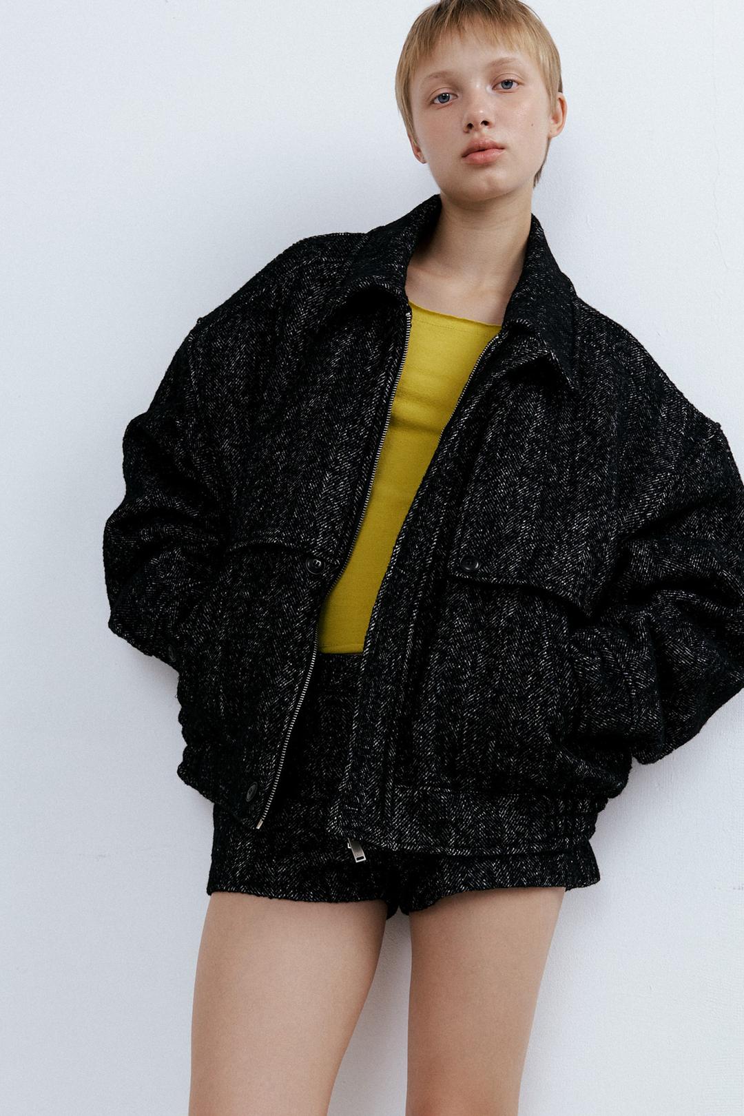 Herringbone Blouson_Black