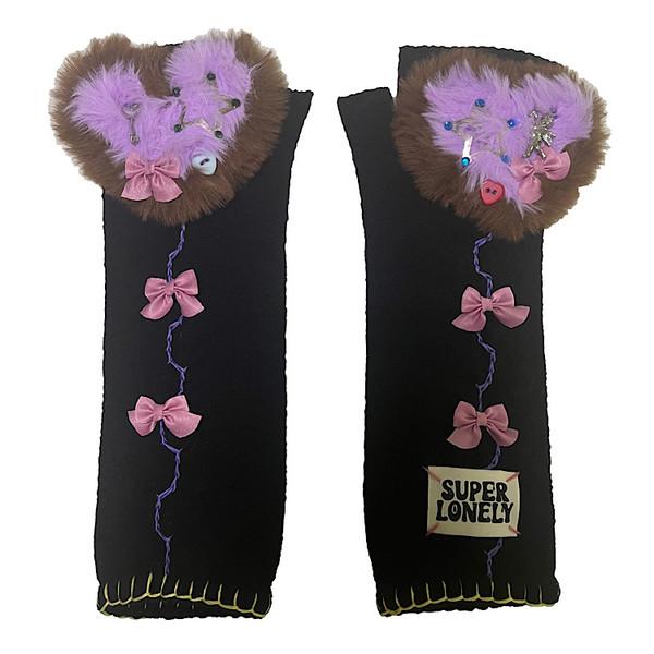 Heart fur warmer - purple
