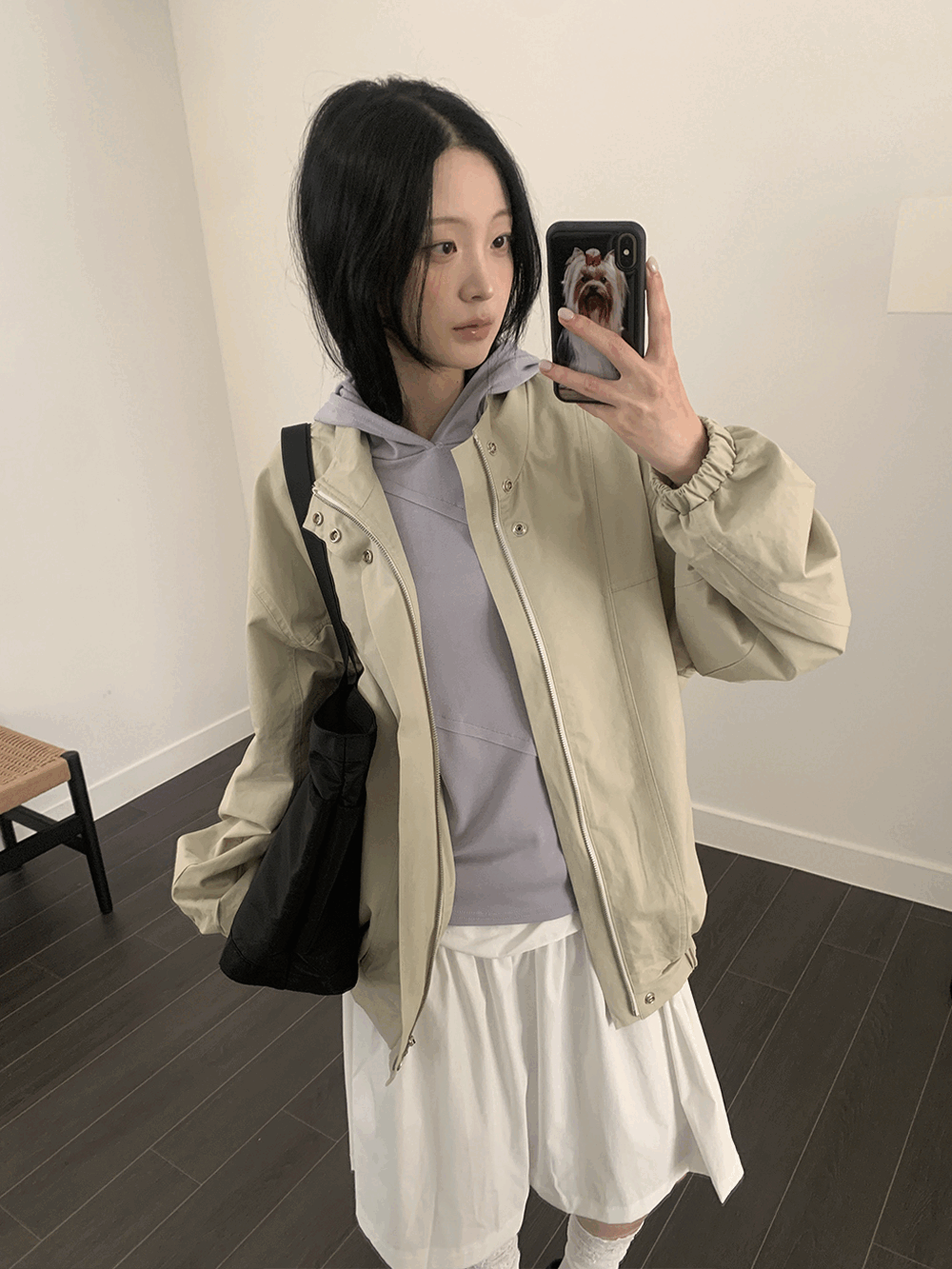 하우유 페네 오버핏 밴딩 블루종 점퍼 (3c)